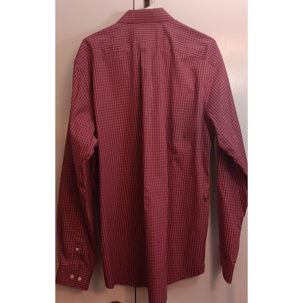 Eddie Bauer Mens Shirt L Tall Red Plaid Button Down Classic Casual Preppy - Picture 3 of 8